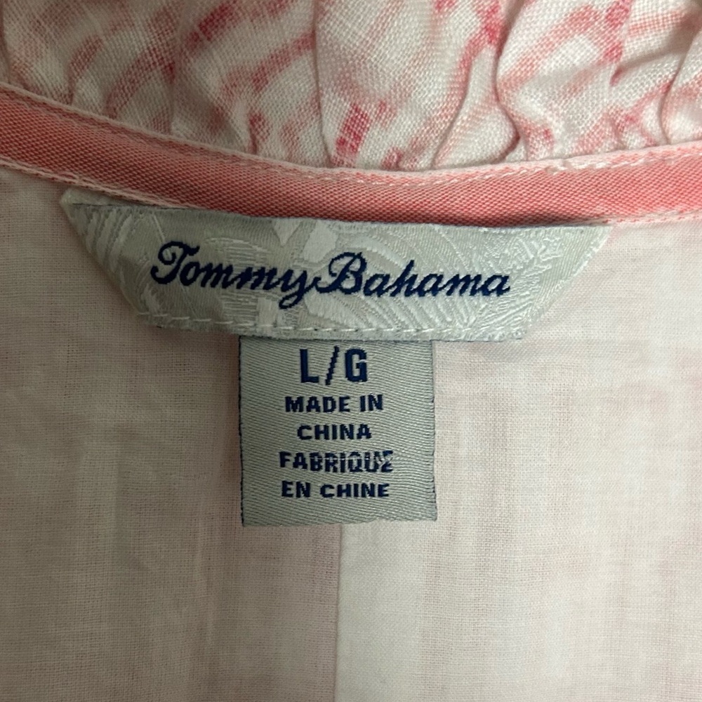 Tommy Bahama Island Key Ruffle Linen Dress Size L - Picture 7 of 8